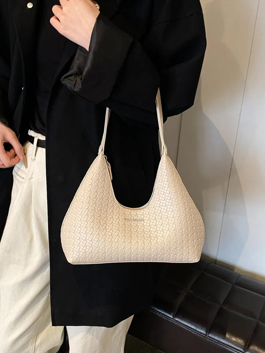 Texture PU Leather Shoulder Bag.