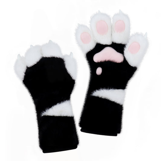 Original New Gloves Furry Handmade Beast Claw Long Style Furry Plush Gloves Halloween Cosplay Claw Prop