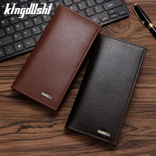 Cartera Larga Premium para Hombre – Tarjetero Múltiple de Piel Grabada Estilo Coreano