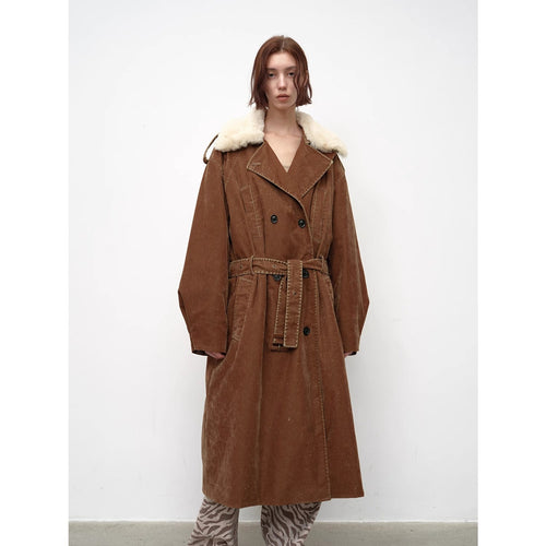 "Windbreaker and Winter" Detachable Wool Lapel Long Windbreaker Parka White Goose Down Down Jacket Winter
