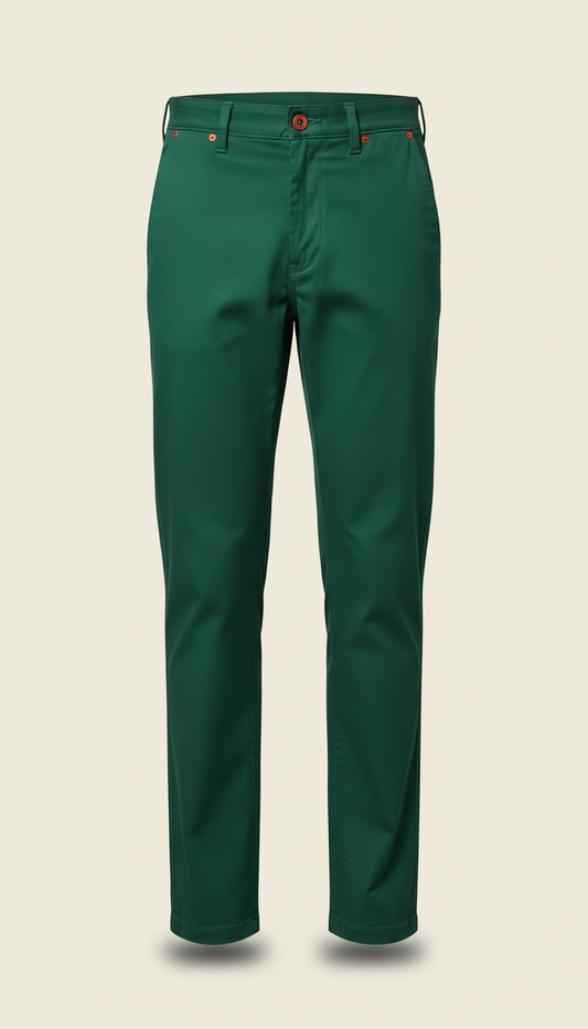 Fresh Green Straight-Leg Trousers