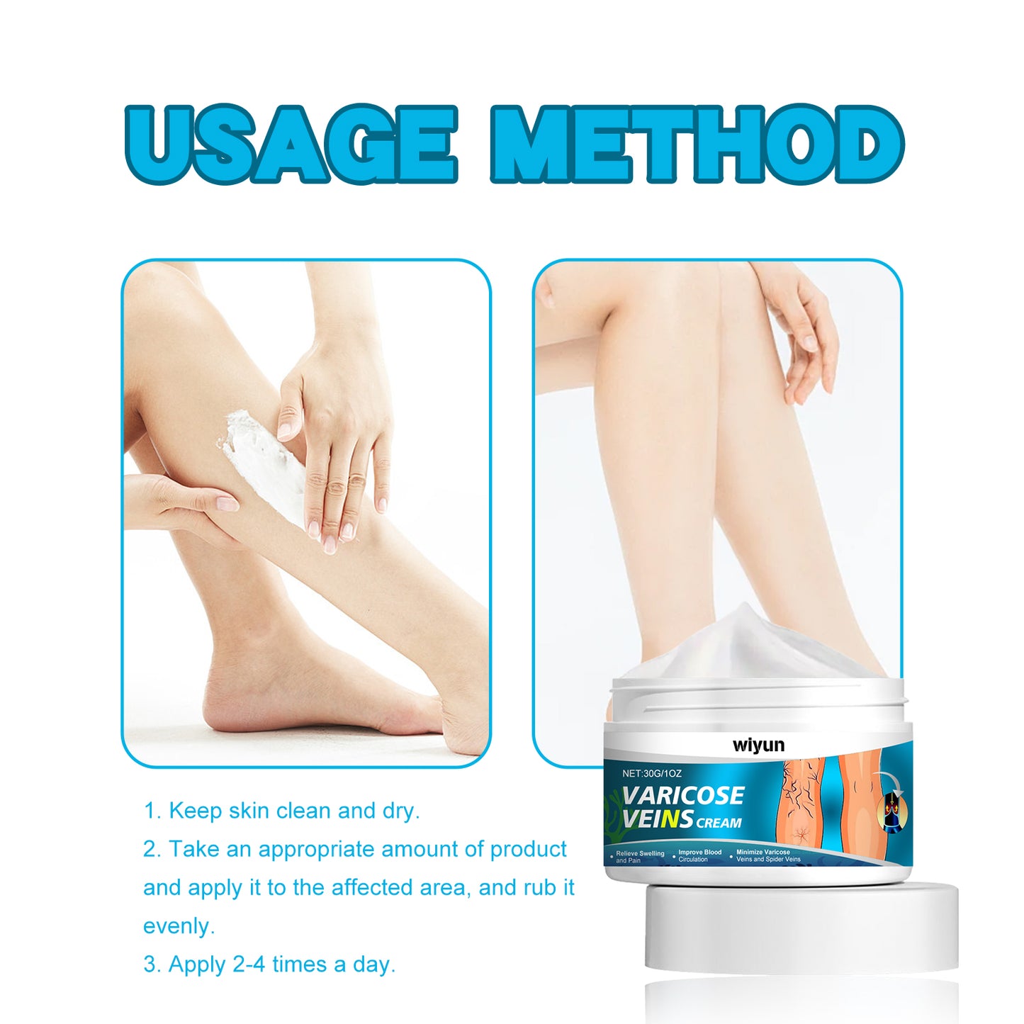 Varicose Veins Cream, Muscle Soreness And Swelling Relief Discomfort Smoothing Blood Vessel Massage Cream
