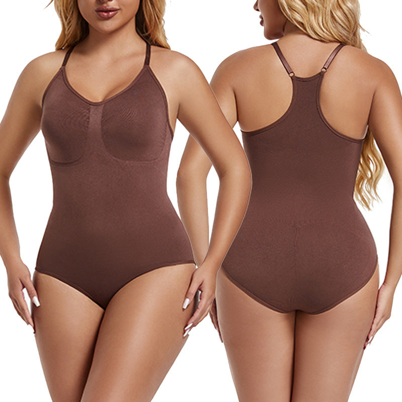 Waist cinching abdominal shaping waist cinching hip lifting seamless triangular jumpsuit