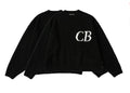 Casual Loose Basic Knit Sweater with CB Letter Crew Neck for Men and Women