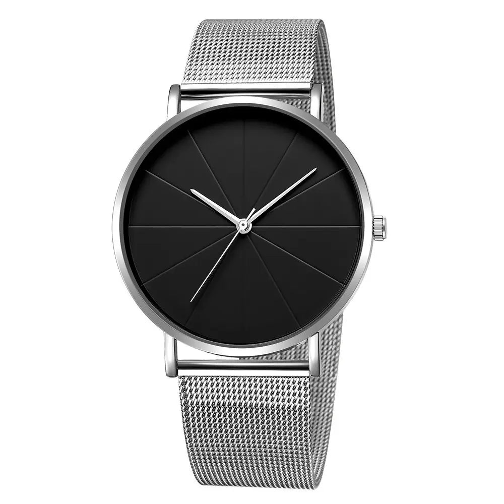 Men's Rose Gold Mesh Watch with Meridian Scale