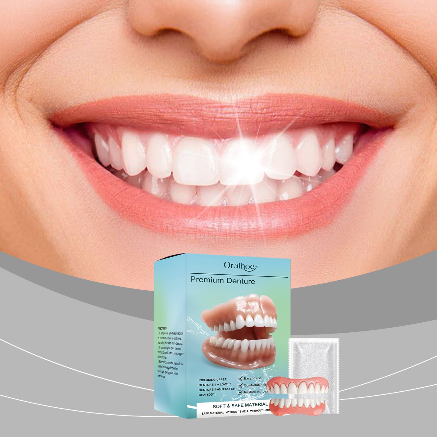 Oralhoe Dental Modification Set, Made Of Comfortable Materials To Enhance The Beauty Of Your Smile, Denture Set