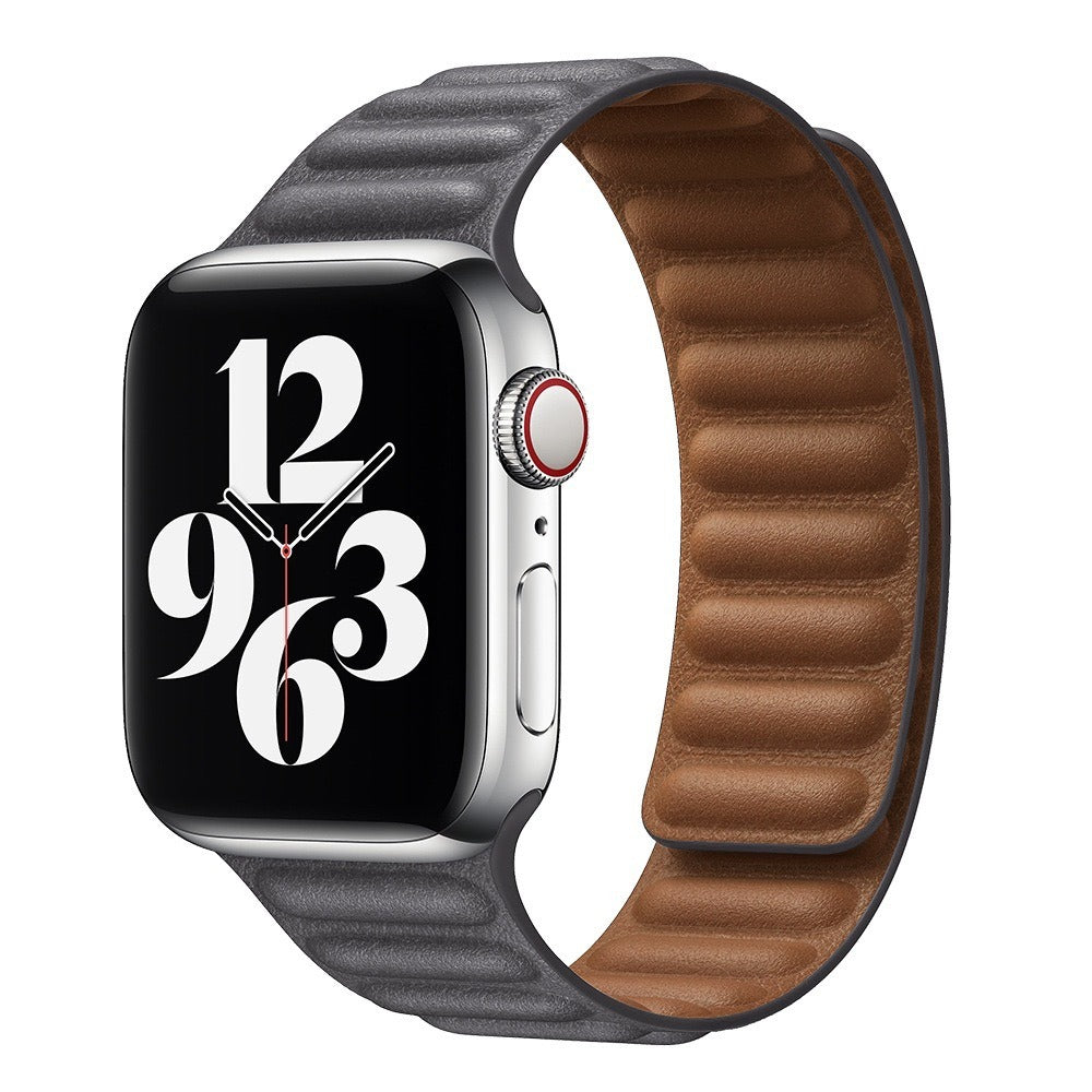 Suitable For iwatch8 Watchband S7 SE 6/5/43 Magnetic Suction New Leather Loopback Chain Apple Watch Wristband