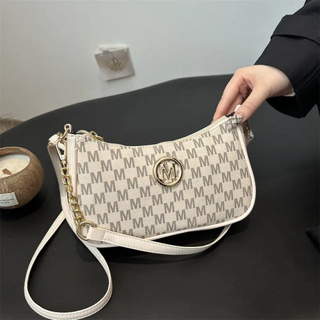 French Style Printed Chain Shoulder Bag for Women