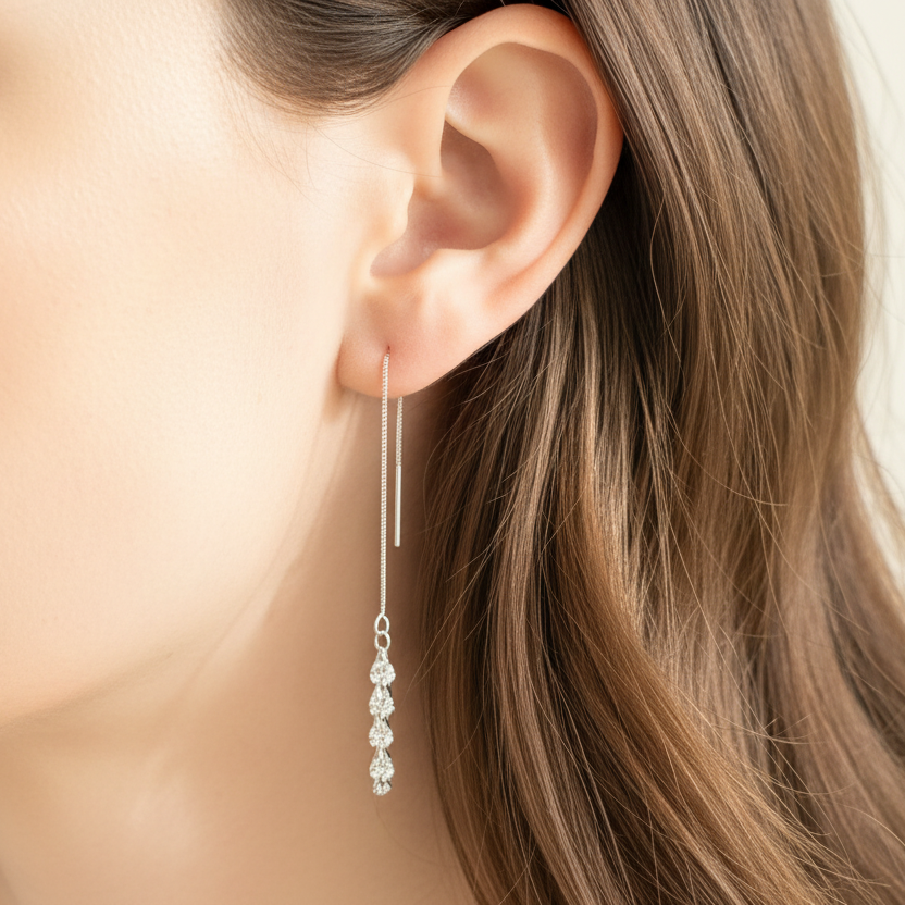 CASCADE CHAIN THREADER EARRINGS