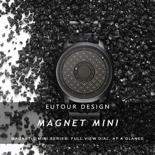 EUTOUR Men's Magnetic Quartz Watch with Original 40mm Stainless Steel Strap