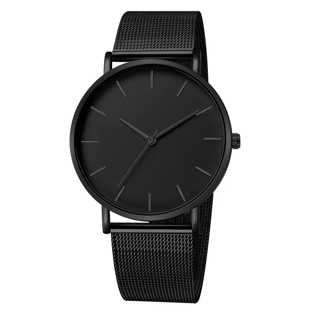 Men's Rose Gold Mesh Watch with Meridian Scale