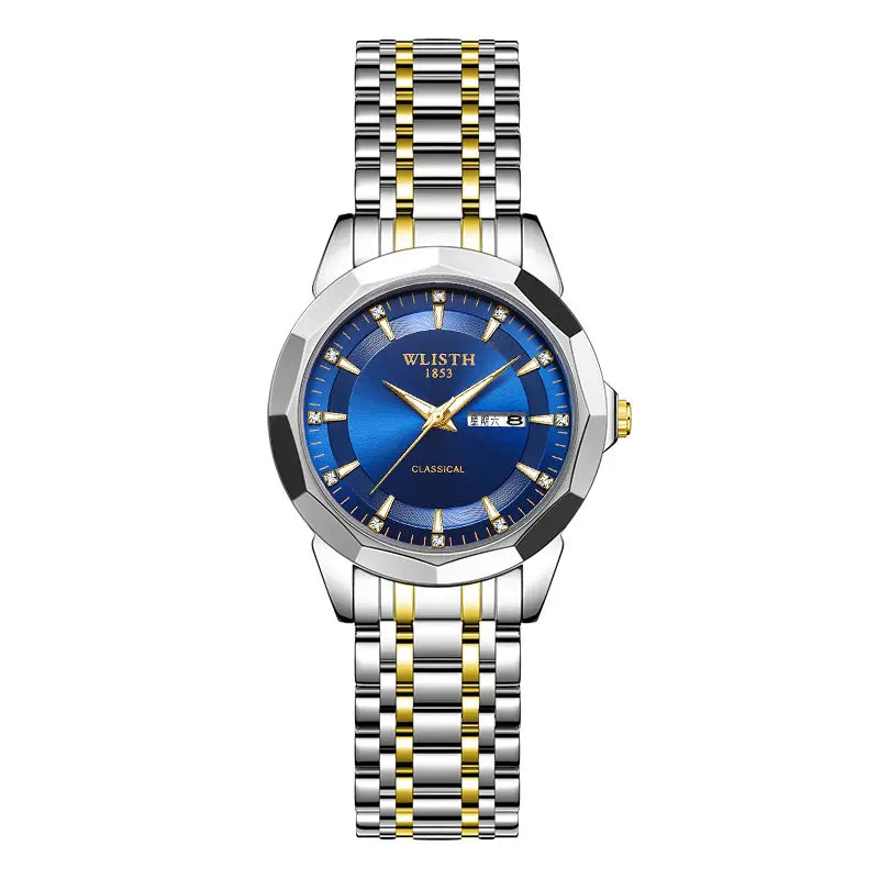 Men's Luxury Stainless Steel Quartz Watch – Silver Dial & Steel Bracelet