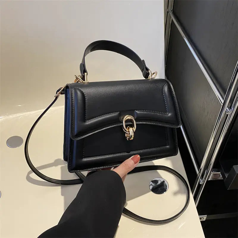 Women's Luxury Top Handle Handbag – Elegant Crossbody Shoulder Bag with Gold Hardware