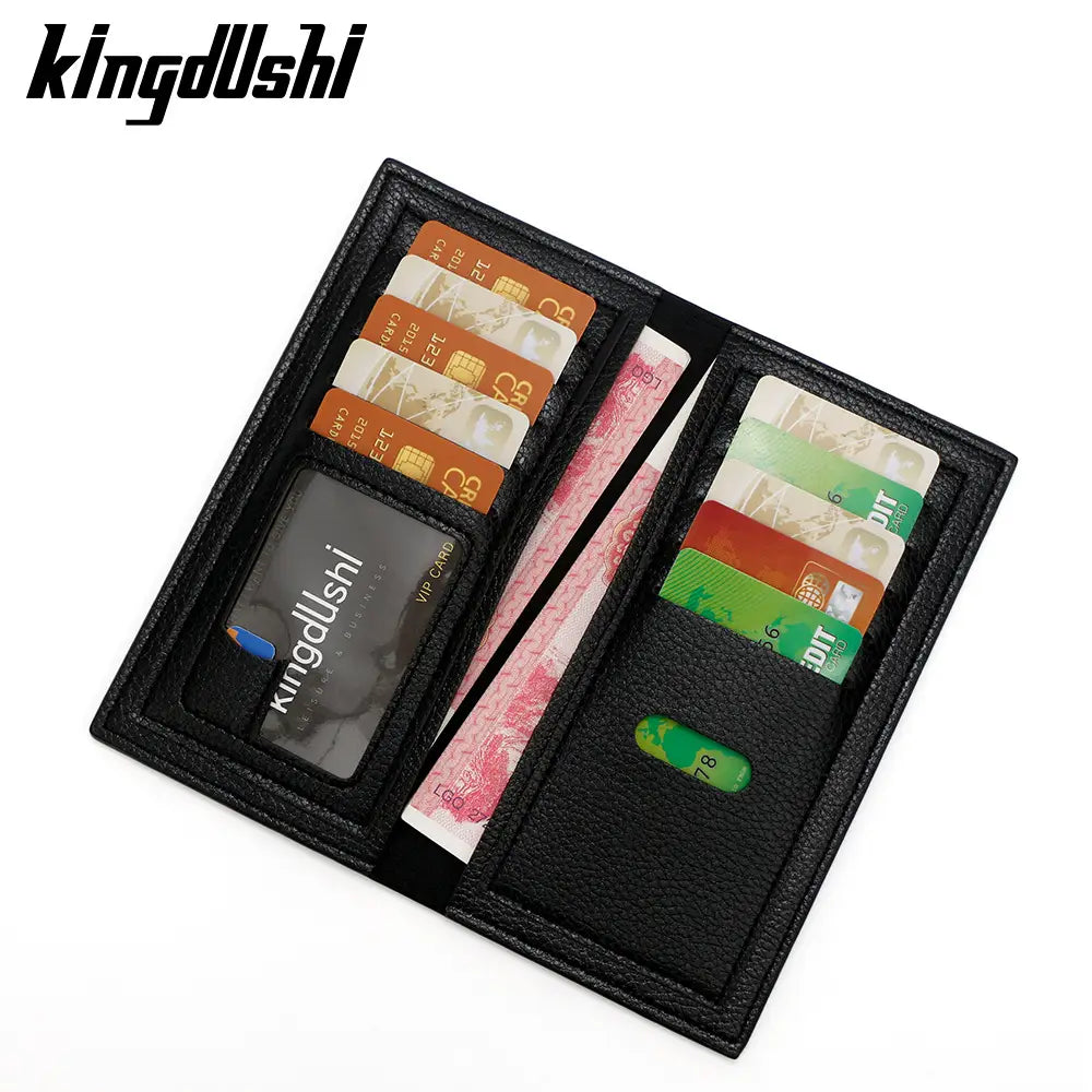 Men’s Premium Long Wallet – Korean Style Pebbled Leather Multi-Card Holder