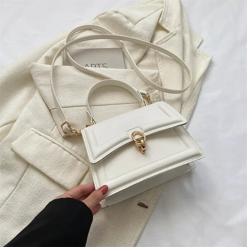 Women's Luxury Top Handle Handbag – Elegant Crossbody Shoulder Bag with Gold Hardware
