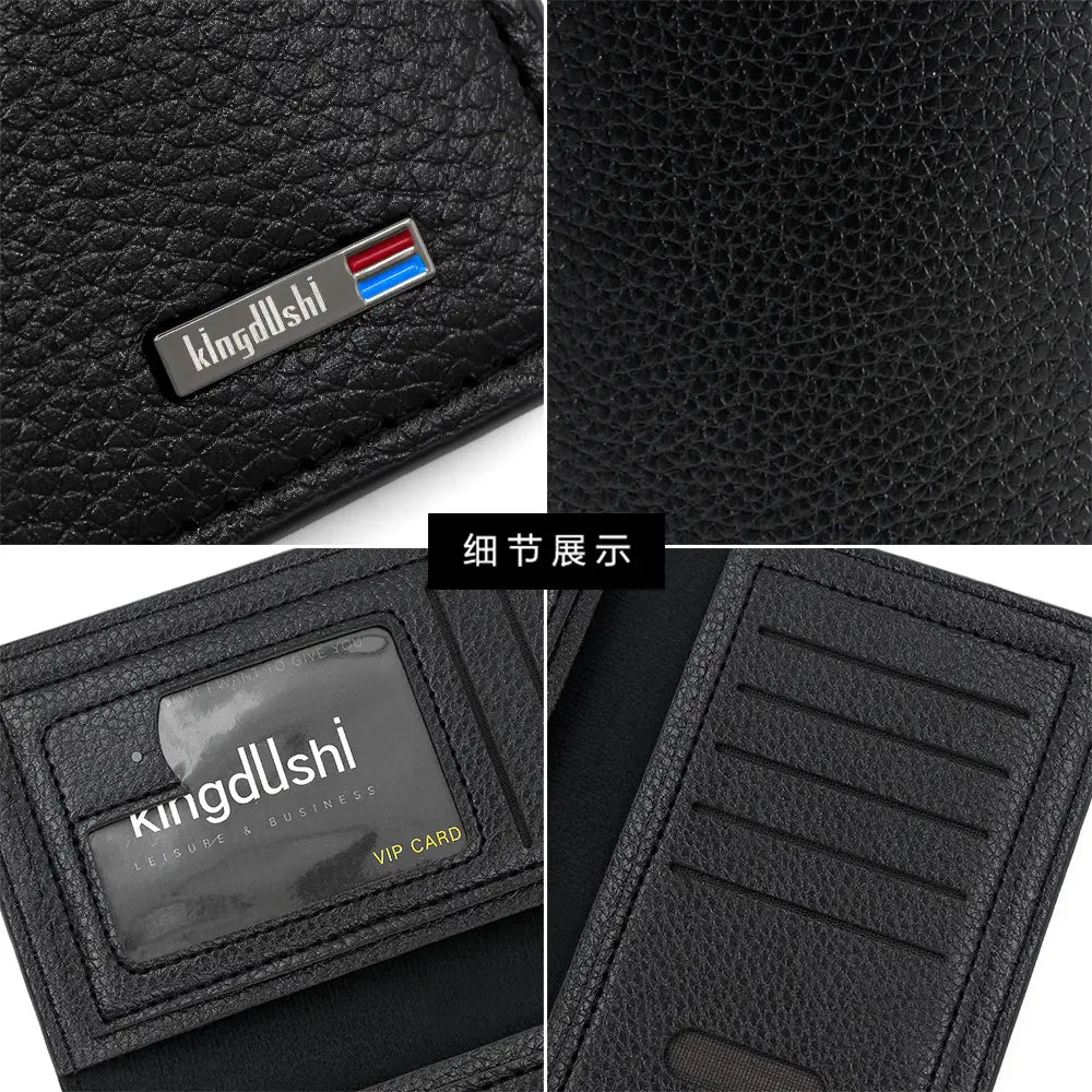 Men’s Premium Long Wallet – Korean Style Pebbled Leather Multi-Card Holder