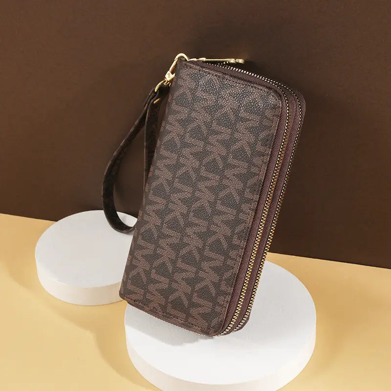 Women's Premium Double Zipper Wallet – Large Capacity Korean Style Clutch Phone Purse