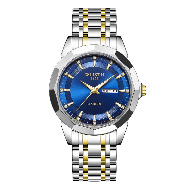 Men's Luxury Stainless Steel Quartz Watch – Silver Dial & Steel Bracelet