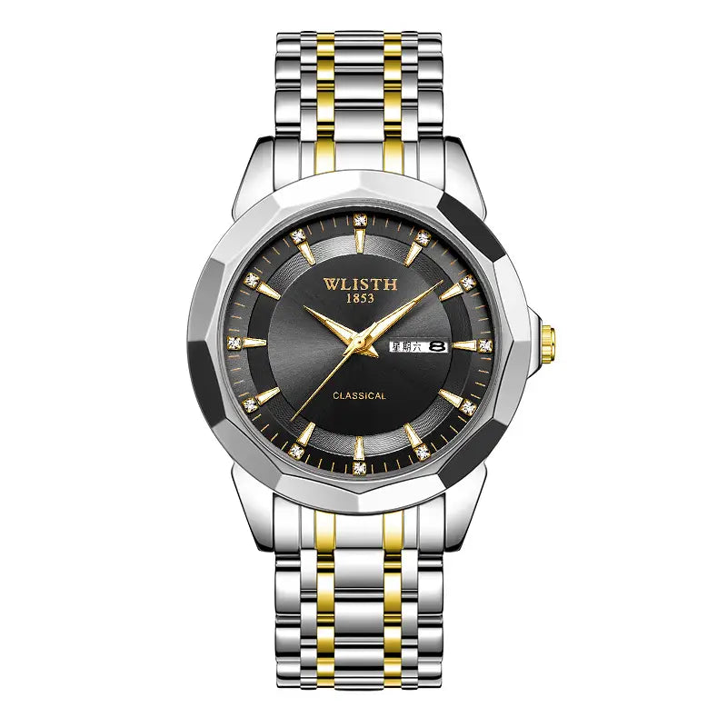 Men's Luxury Stainless Steel Quartz Watch – Silver Dial & Steel Bracelet