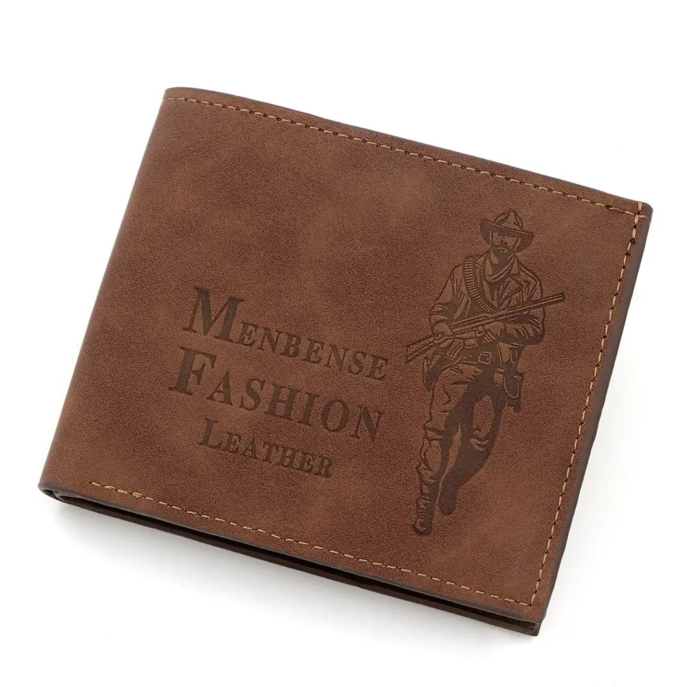 Men's Premium Leather Bifold Wallet – Vintage Style Card & Cash Holder