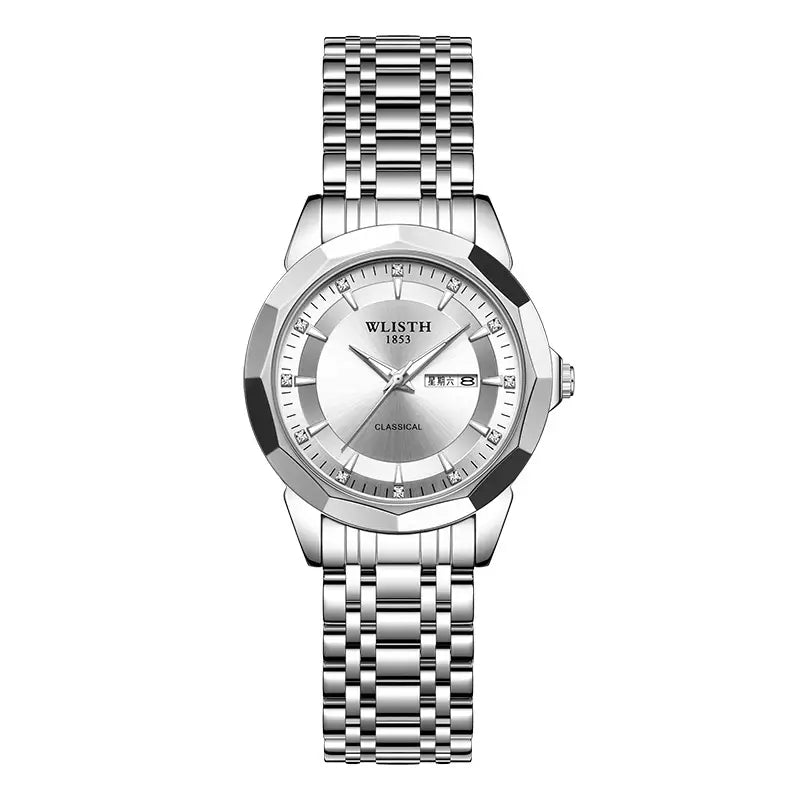 Men's Luxury Stainless Steel Quartz Watch – Silver Dial & Steel Bracelet