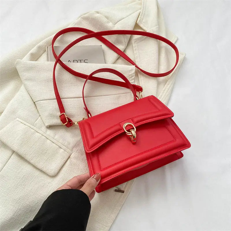 Women's Luxury Top Handle Handbag – Elegant Crossbody Shoulder Bag with Gold Hardware