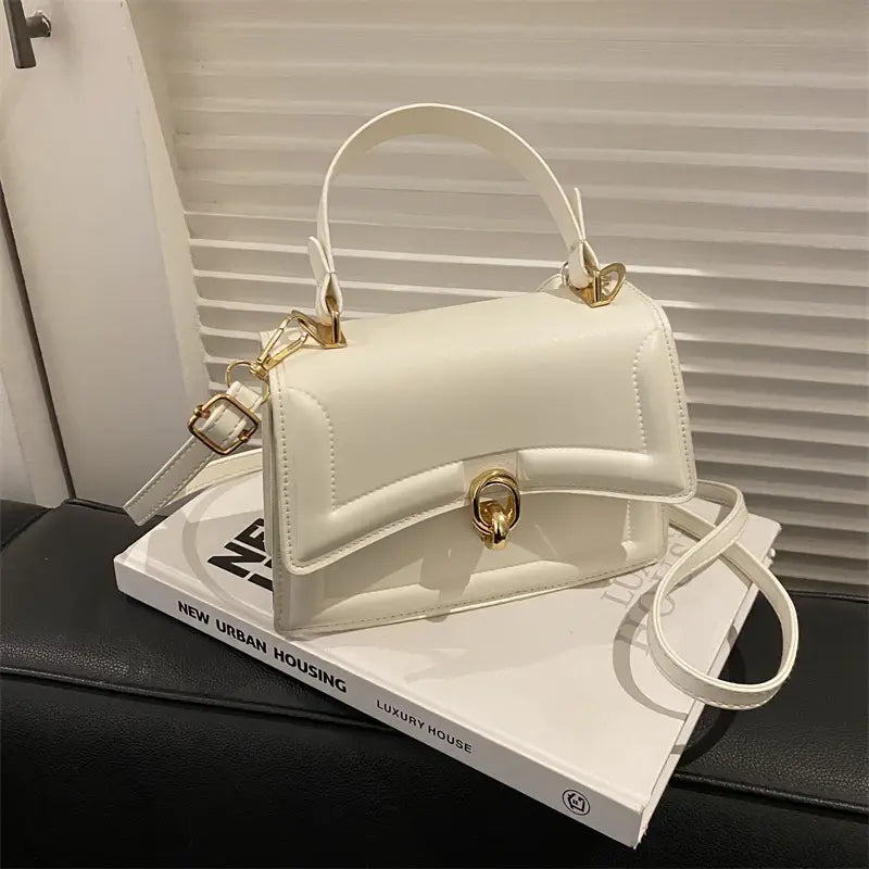Women's Luxury Top Handle Handbag – Elegant Crossbody Shoulder Bag with Gold Hardware